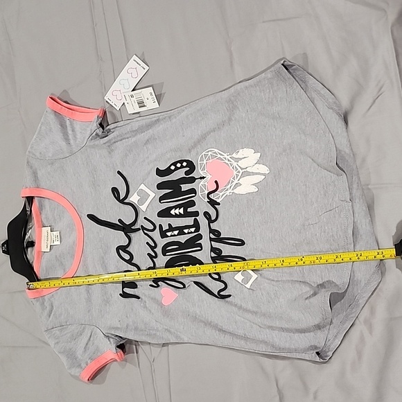 NWT girls gray graphic shirt size 7/8 M - Picture 4 of 13